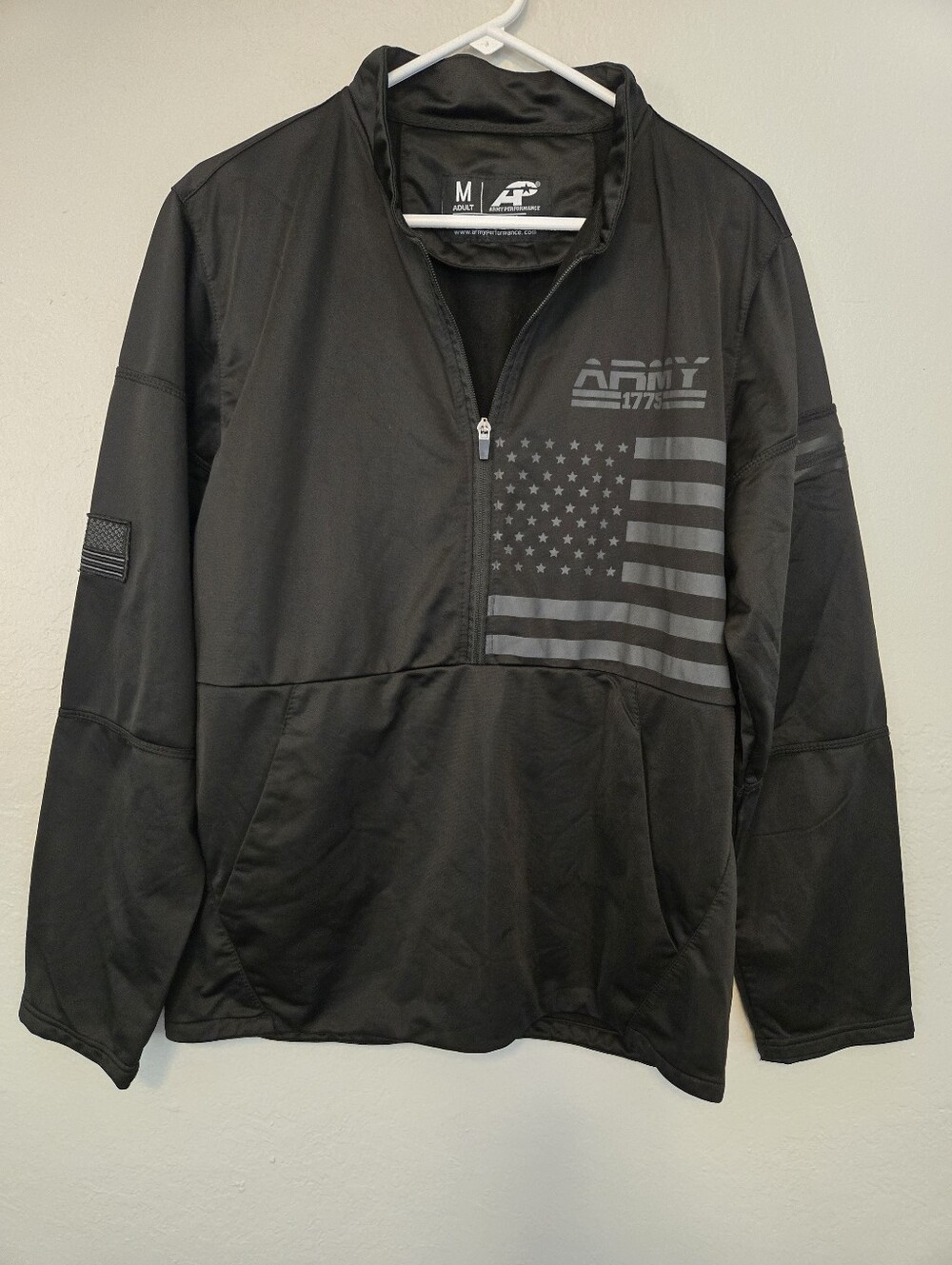 Army Performance 1775 Black Tactical Quarter-Zip Pullover, Size M